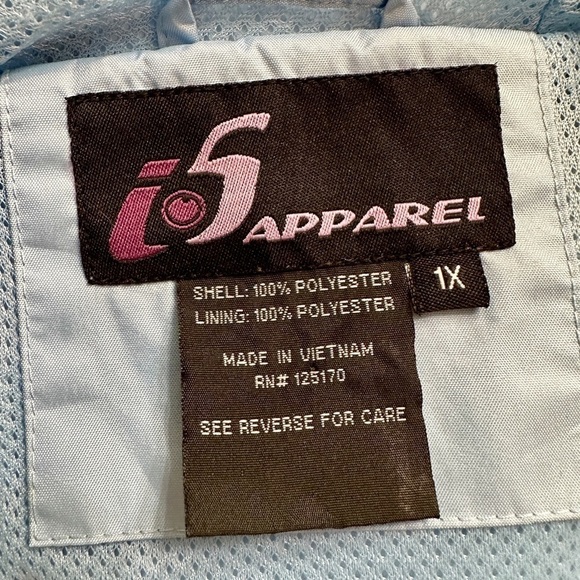 i5 APPAREL, WOMENS,LIGHTWEIGHT, ZIP UP, HOODED, WINDBREAKER, RAIN JACKET.SIZE 1X - Picture 6 of 7